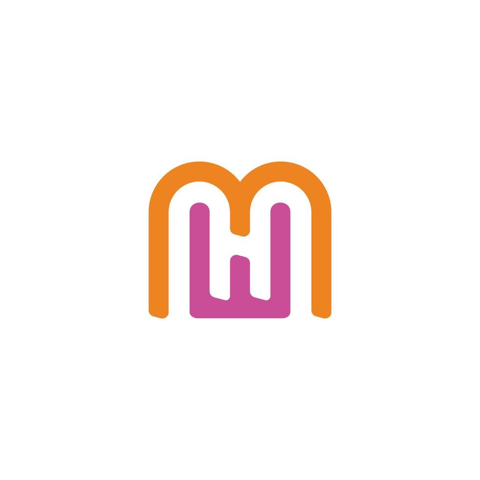 letter wm simple linear colorful geometric logo vector