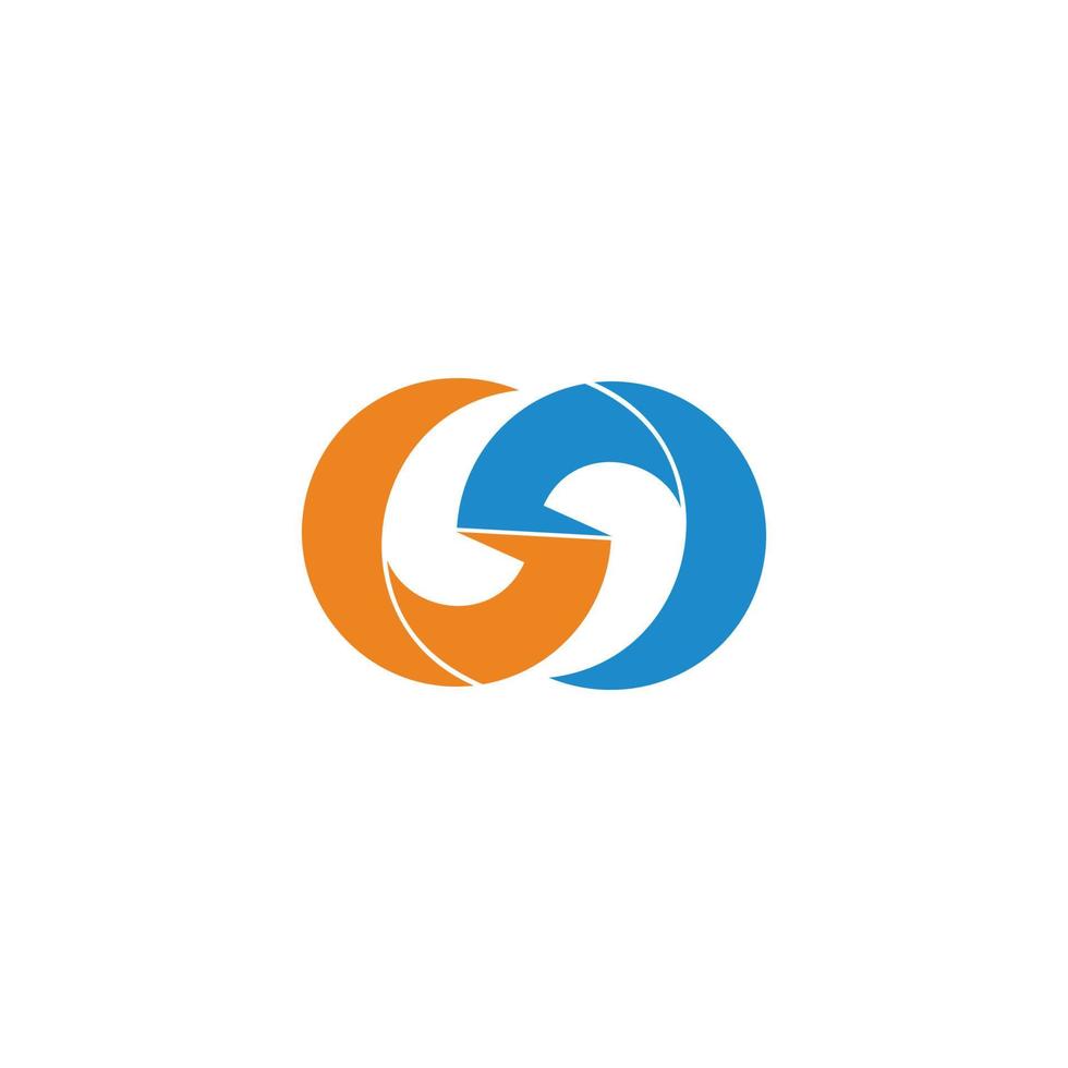 letter g d linked motion arrow logo vector