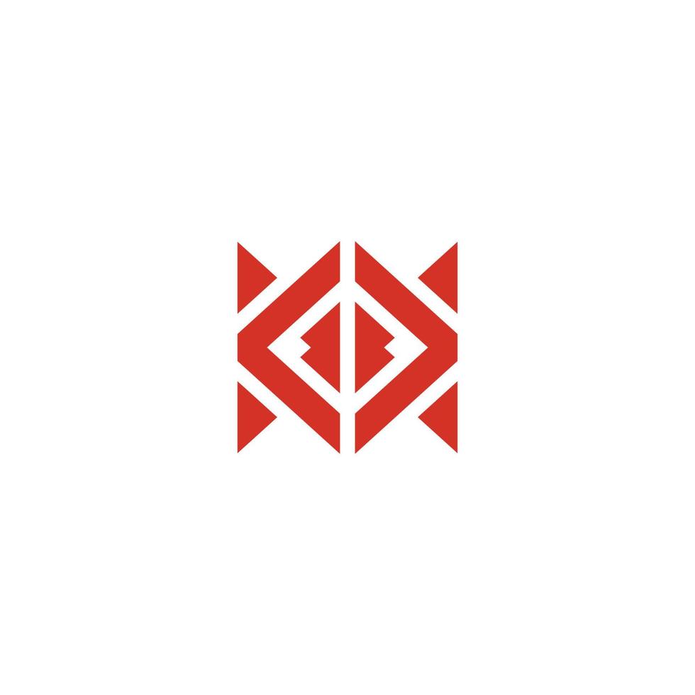 abstract square geometric triangles arrows letter kk logo vector