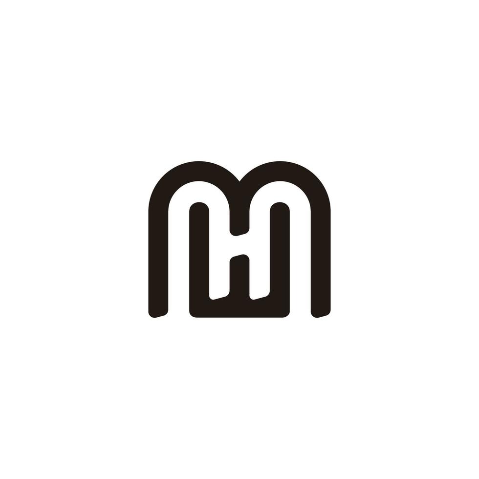 letter mh simple linear flat geometric logo vector
