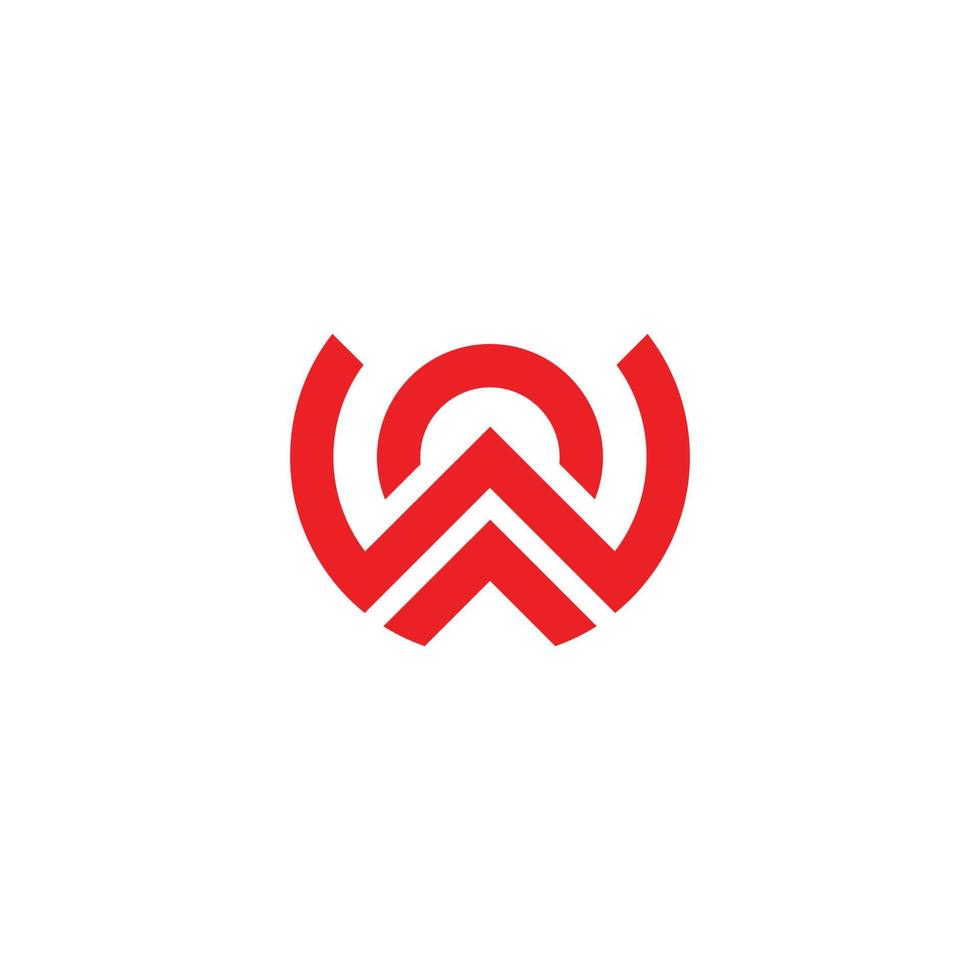 letter w arrow up simple geometric line round logo vector