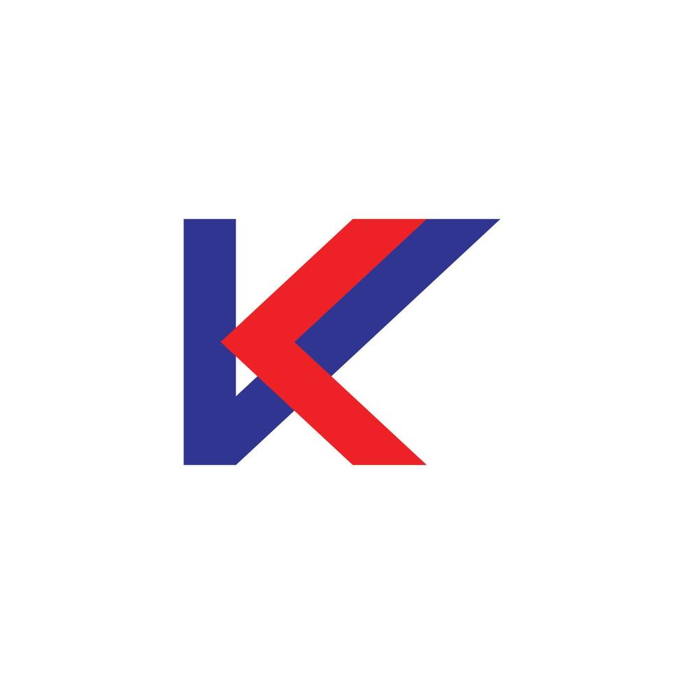 letter vk colorful geometric line logo vector
