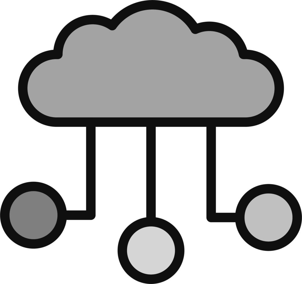 icono de vector de red de nube