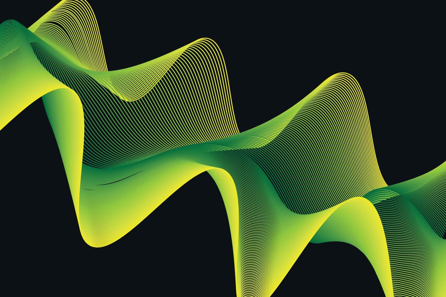 yellow and green gradient wave abstract background. modern graphic for landing page and computer desktop background. 3d vector