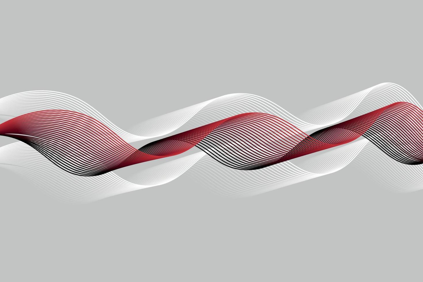 white and red lines wave on black background. fluid abstract background, suitable for landing page and computer desktop wallpaper. vector