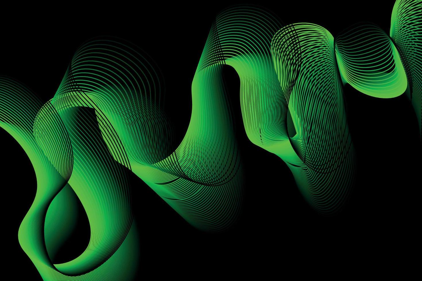 green and black wave abstract background, suitable for landing page and computer desktop background. 3d vector