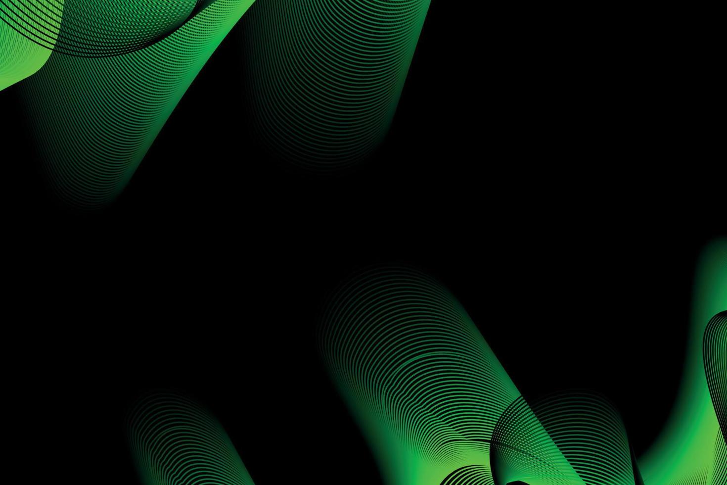 green and black wave abstract background, suitable for landing page and computer desktop background. 3d vector