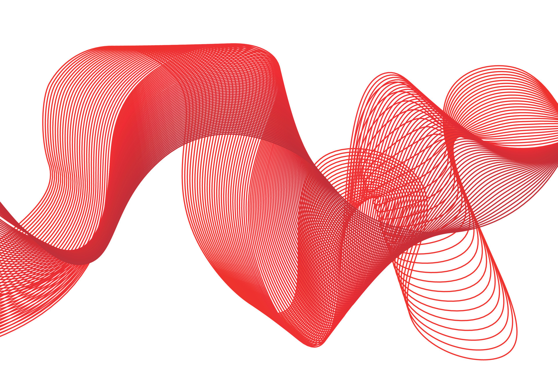 Abstract red light lines on white background. abstract wave background