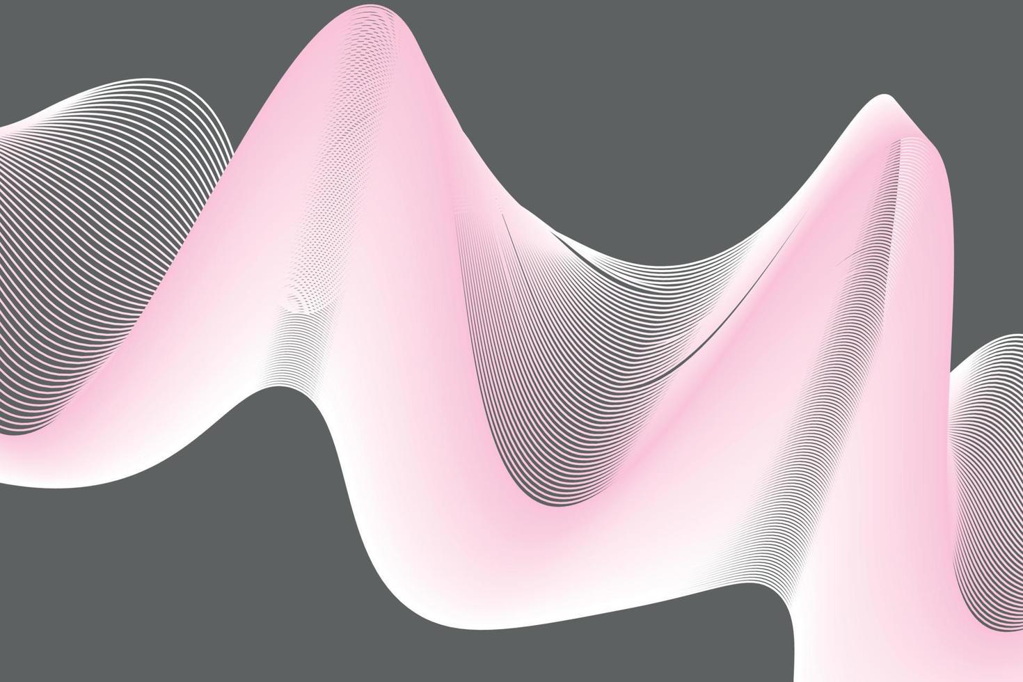 Abstract pink light lines on black background. abstract wave background for computer wallpaper and landing page. vector