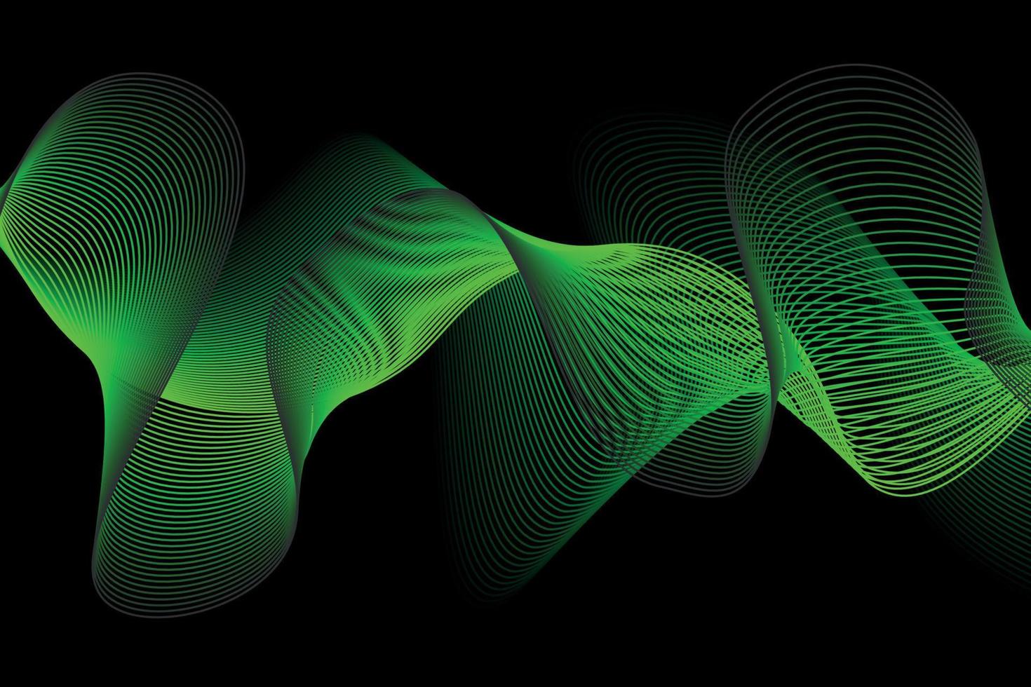 green and black wave abstract background, suitable for landing page and computer desktop background. 3d vector