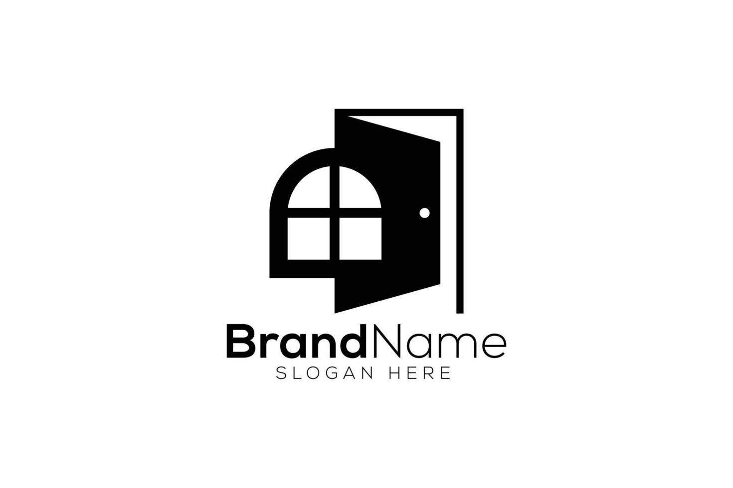 Door and window logo design template vector