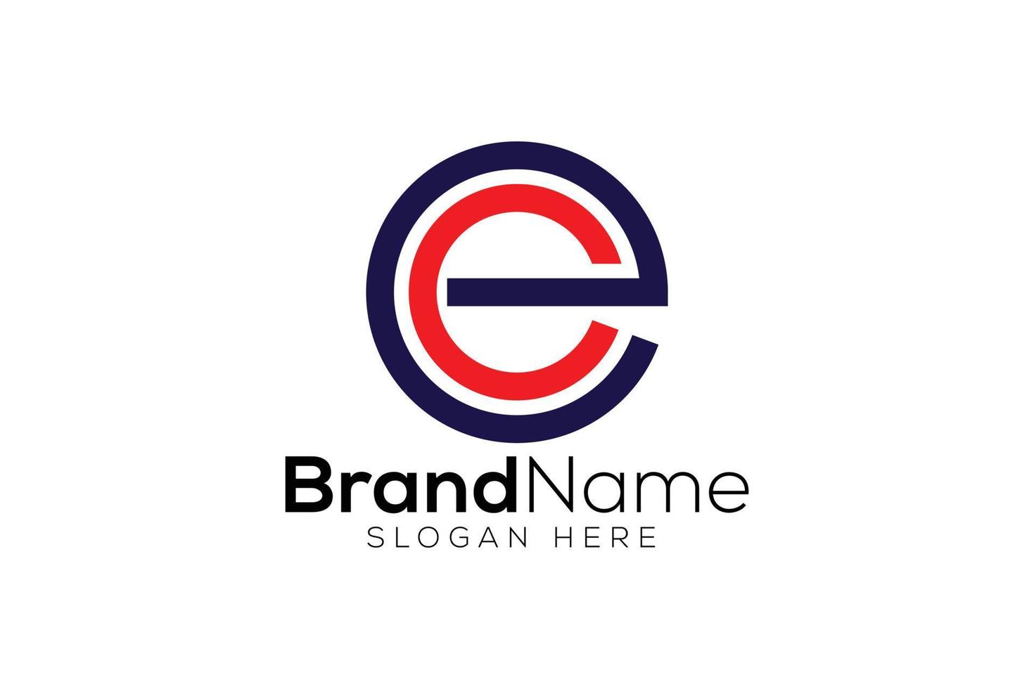 Letter e c circle logo design template vector