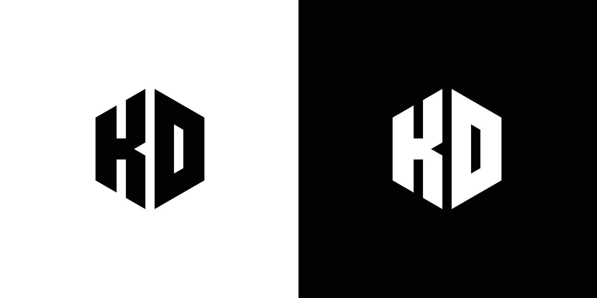 letra k re polígono, hexagonal mínimo logo diseño en negro y blanco antecedentes vector