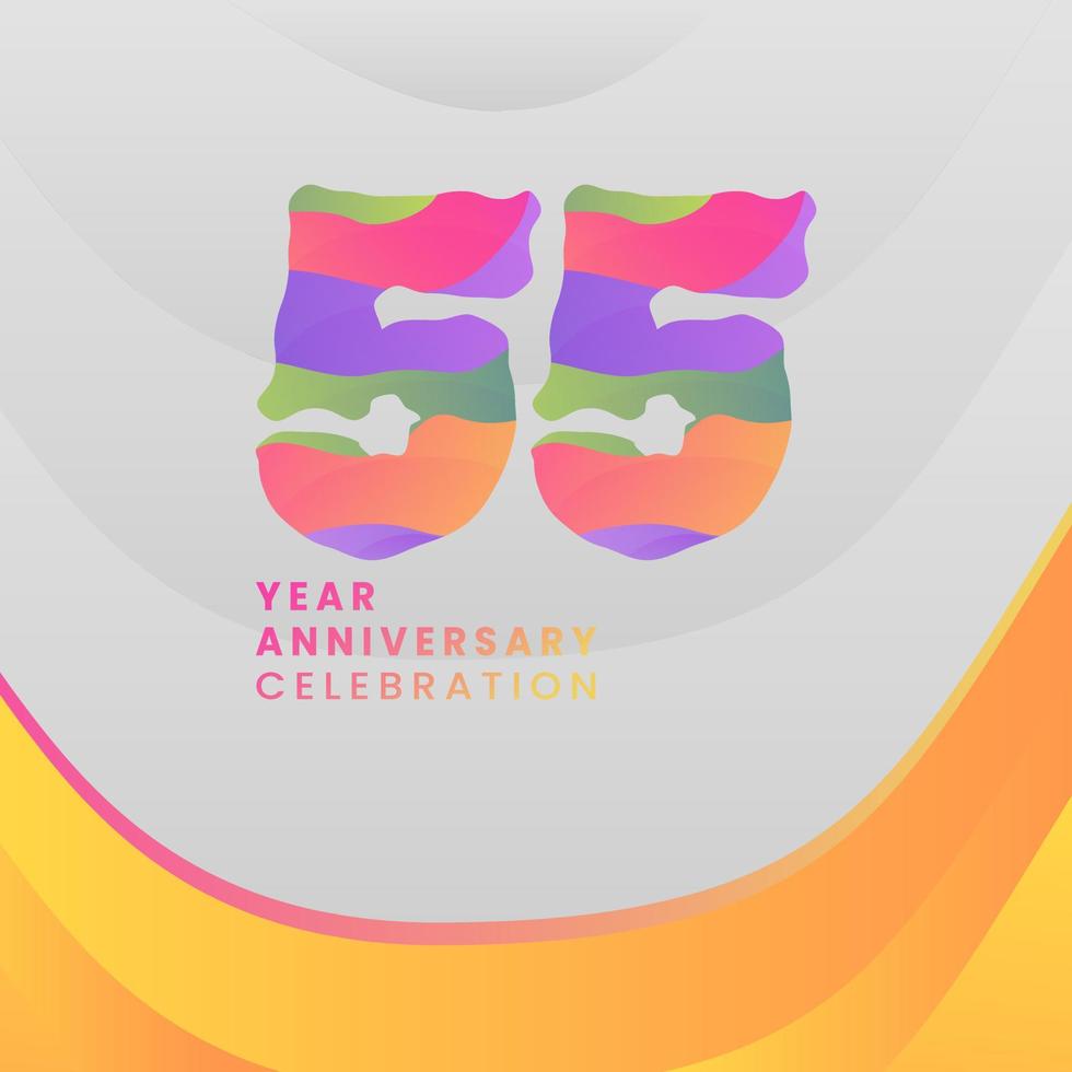 55 Years Annyversary Celebration. Abstract numbers with colorful templates. eps 10. vector