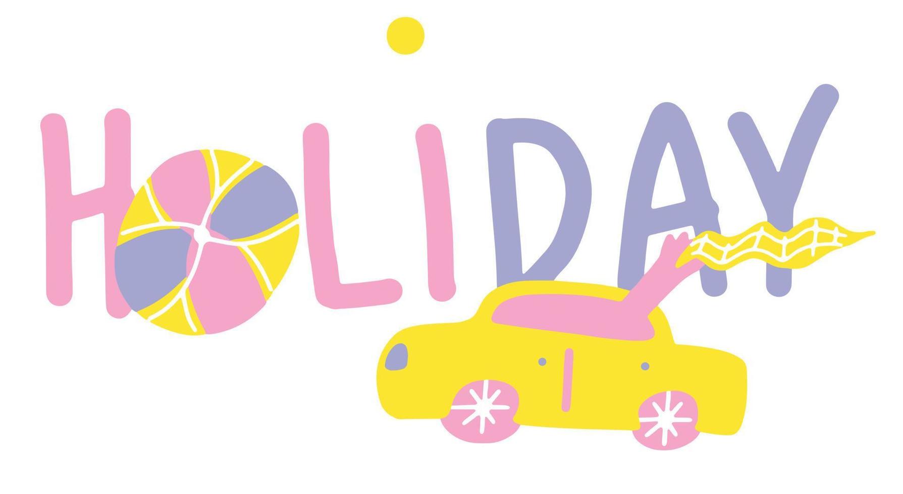 Fun holiday handwriting typography sticker illustration 20949063 Vector ...