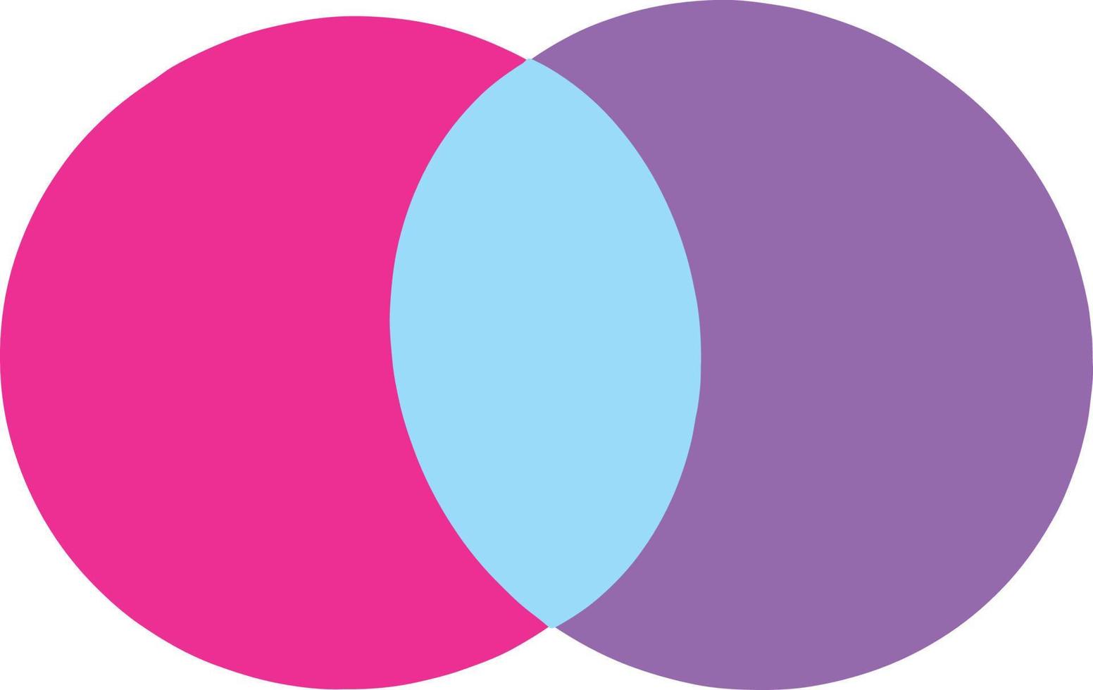 brillante y vistoso venn diagrama ilustración vector