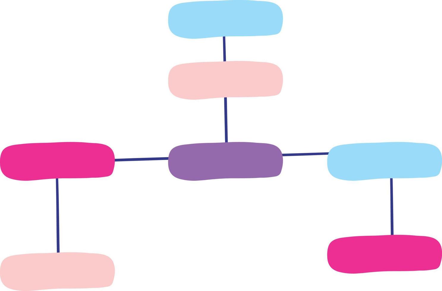 Bright and colorful organizational chart illustration vector