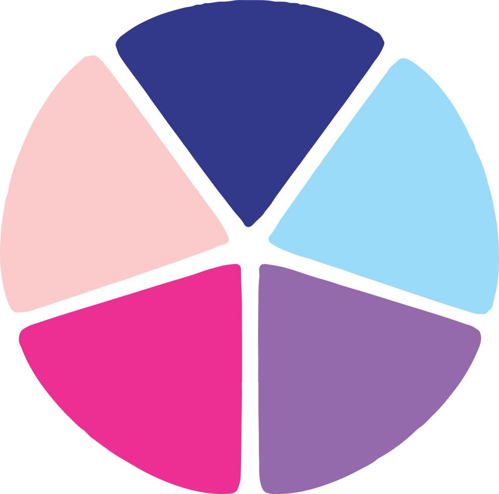 Bright and colorful pie chart illustration vector