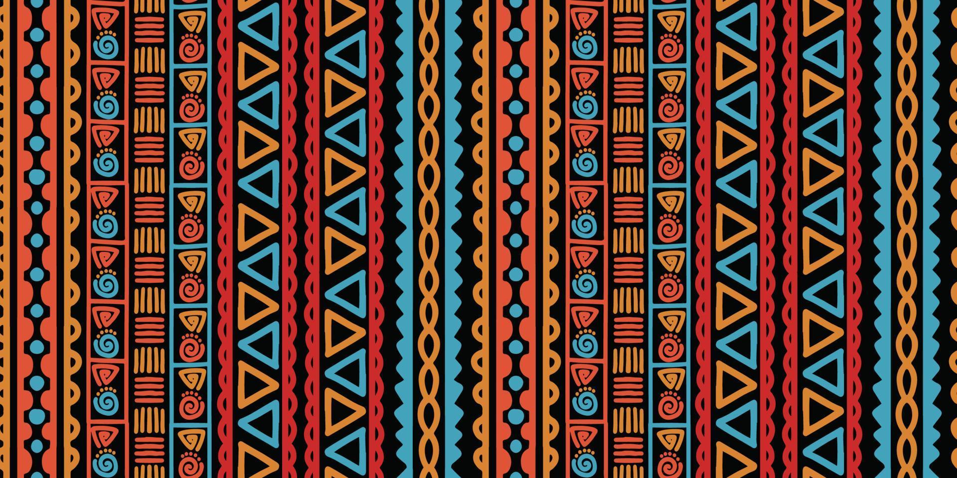 Ethnic stripe seamless pattern. African aztec tribal geometric vector