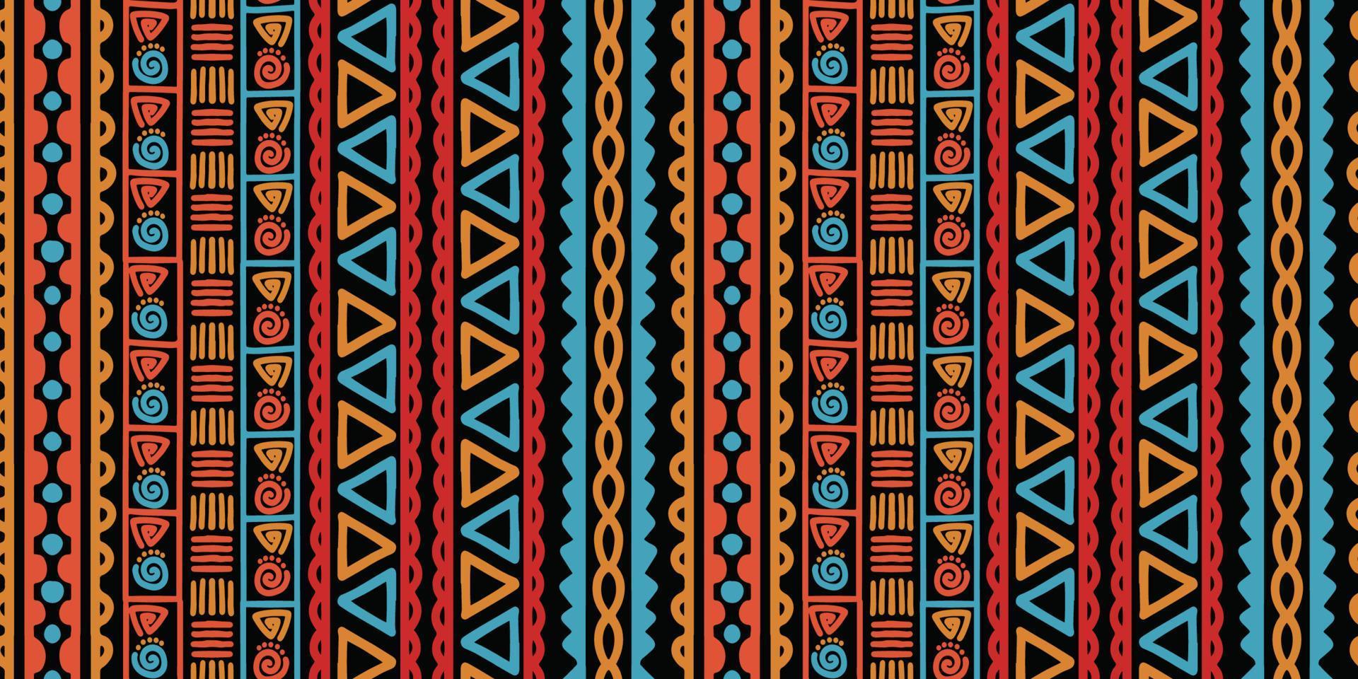 Ethnic stripe seamless pattern. African aztec tribal geometric vector