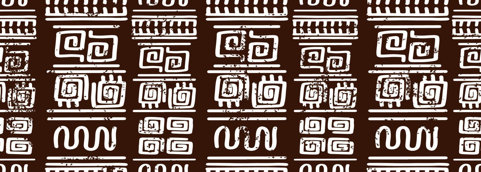 African symbols seamless pattern, Tribal ethnic drawing vector