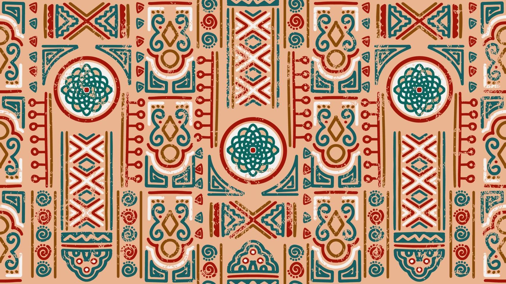 Sketch Ethnic pattern Tribal doodles motif Hand drawn effect patchwork vector