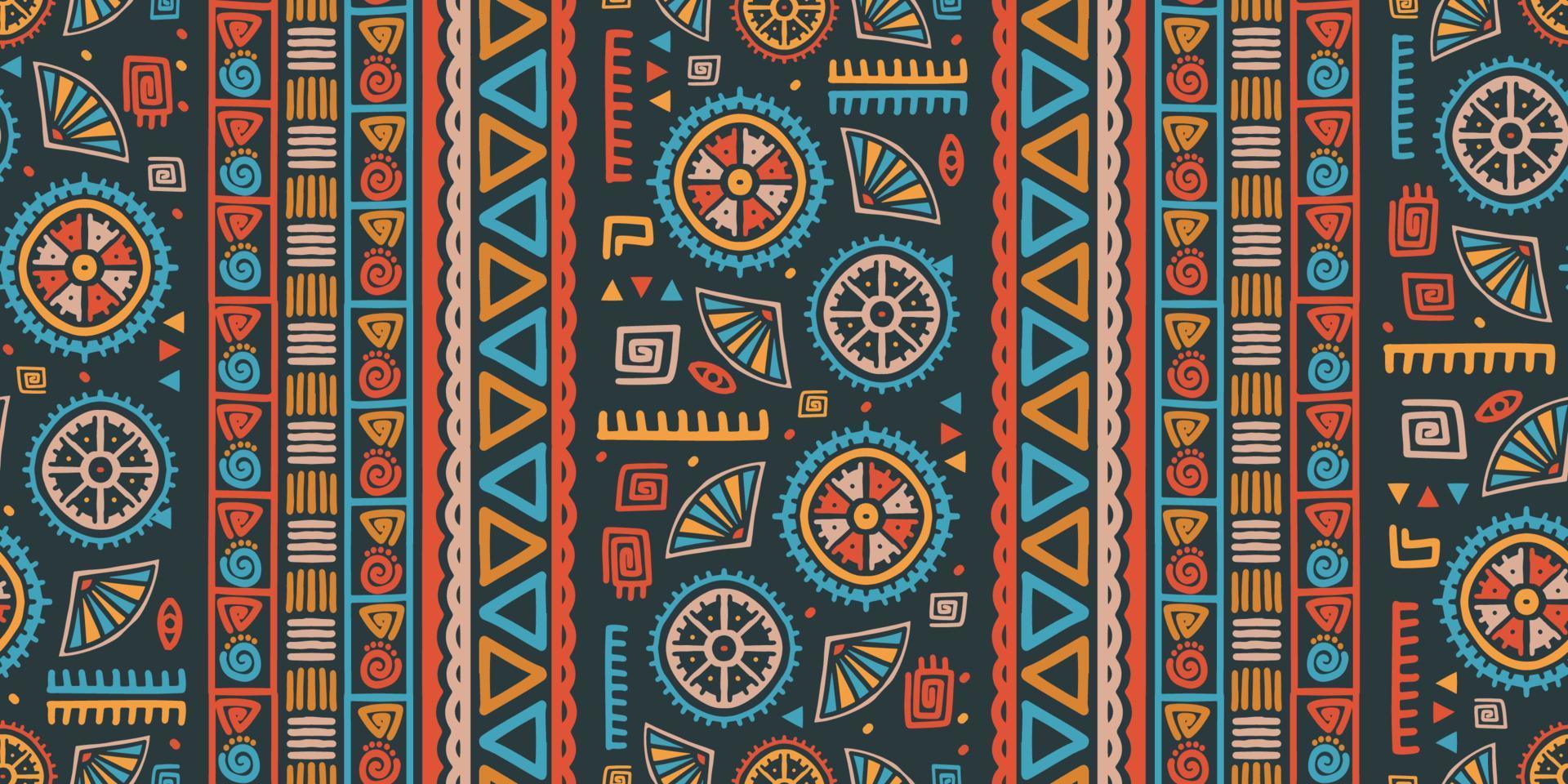 Ethnic stripe seamless pattern. African aztec tribal geometric vector