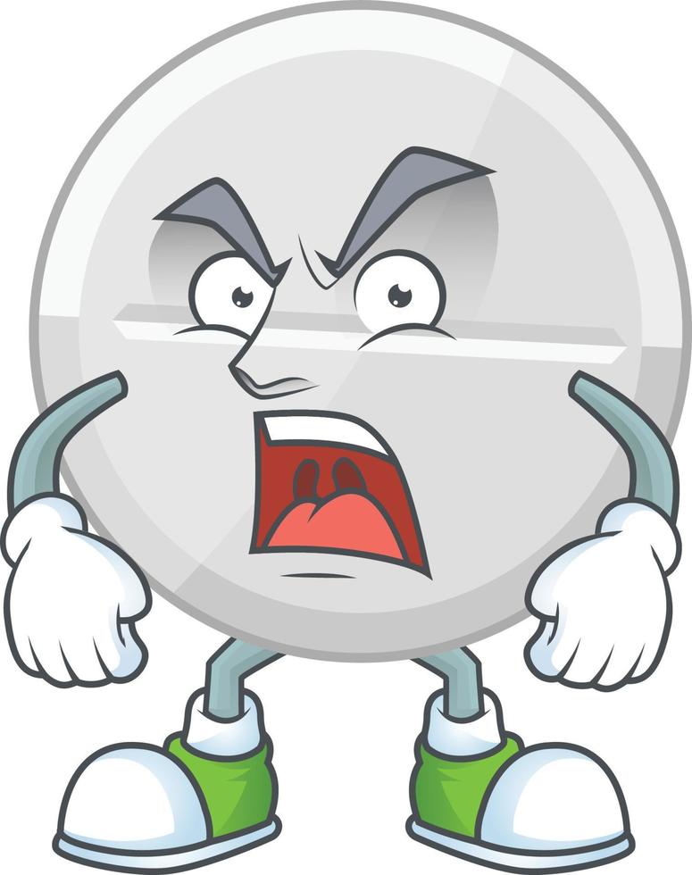 White pills Cartoon character vector