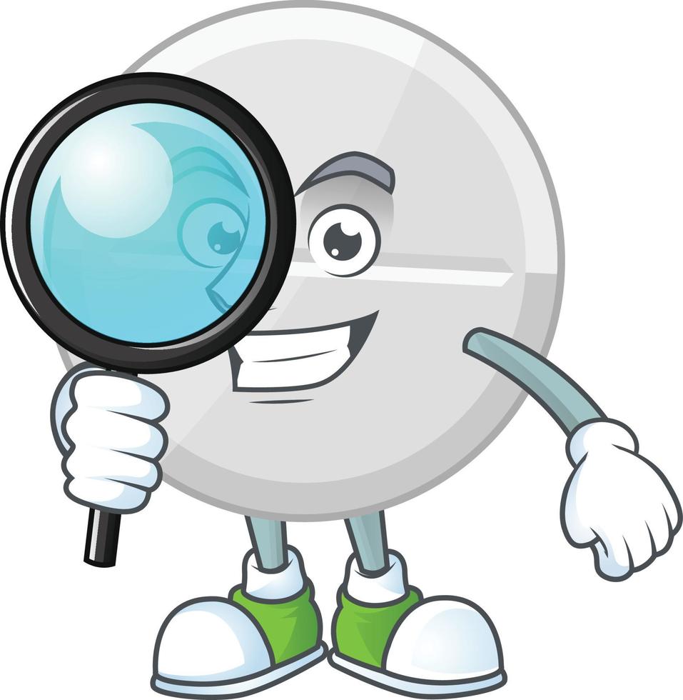 White pills Cartoon character vector