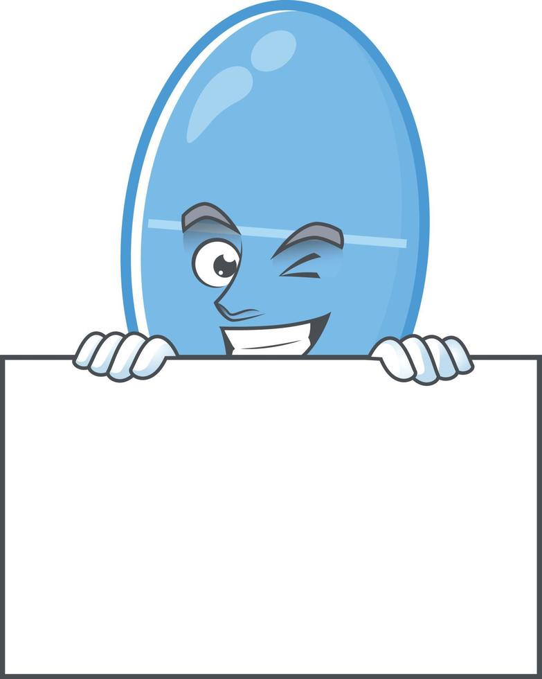 Blue capsule Cartoon character vector