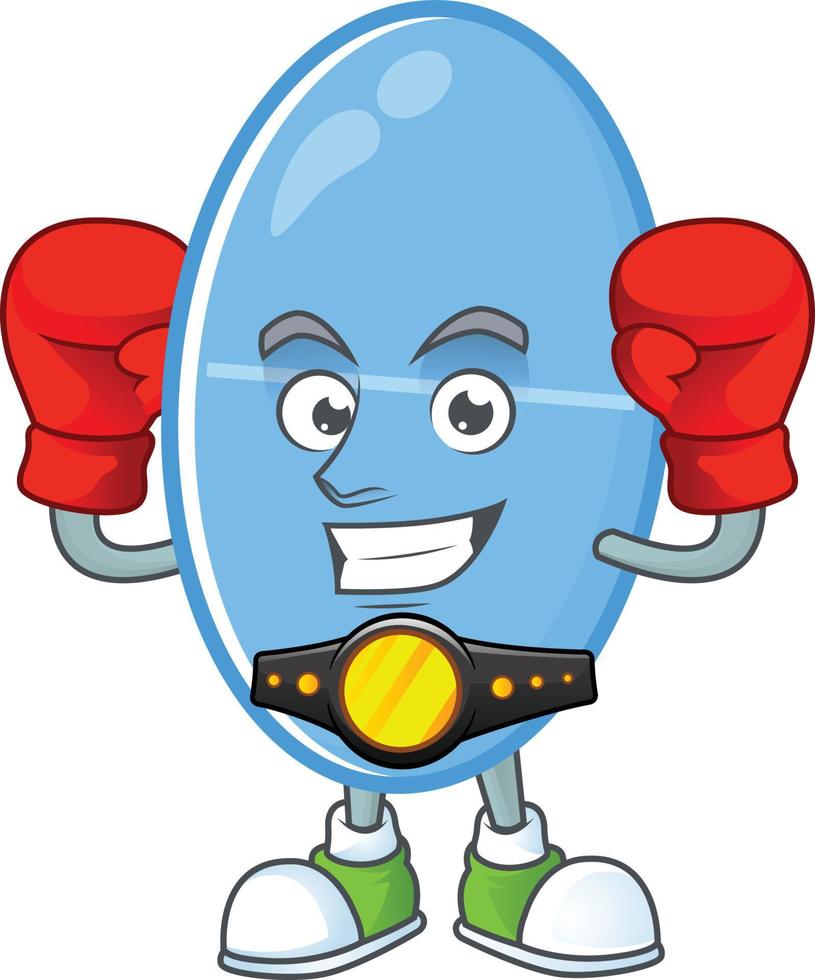 Blue capsule Cartoon character vector