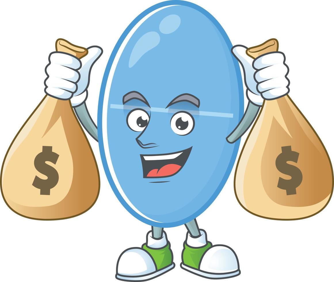 Blue capsule Cartoon character vector