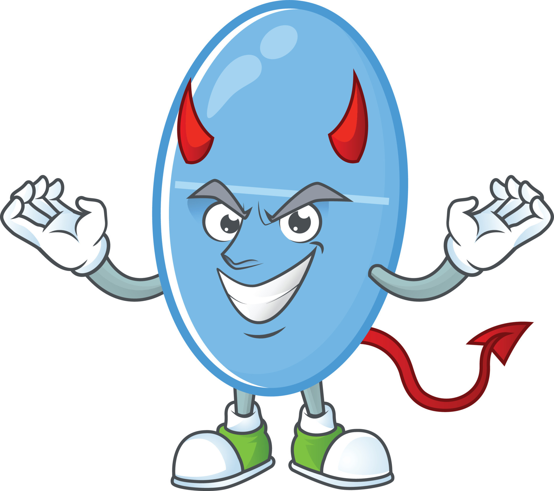 Blue capsule Cartoon character 20949568 Vector Art at Vecteezy