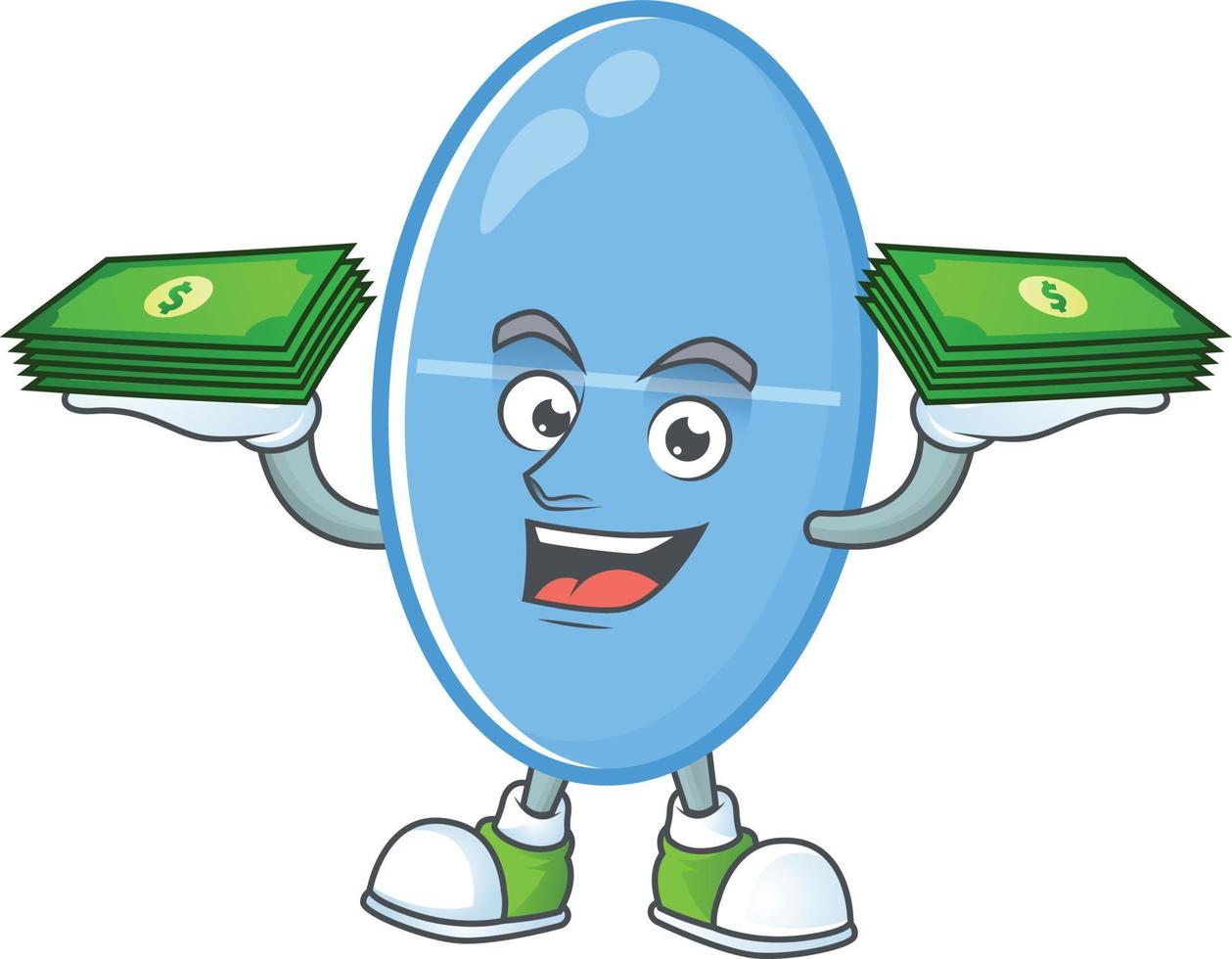 Blue capsule Cartoon character vector