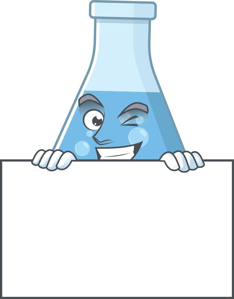 Blue chemical bottle Cartoon character vector