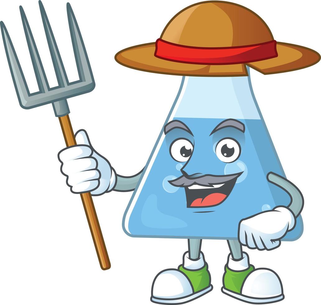 Blue chemical bottle Cartoon character vector