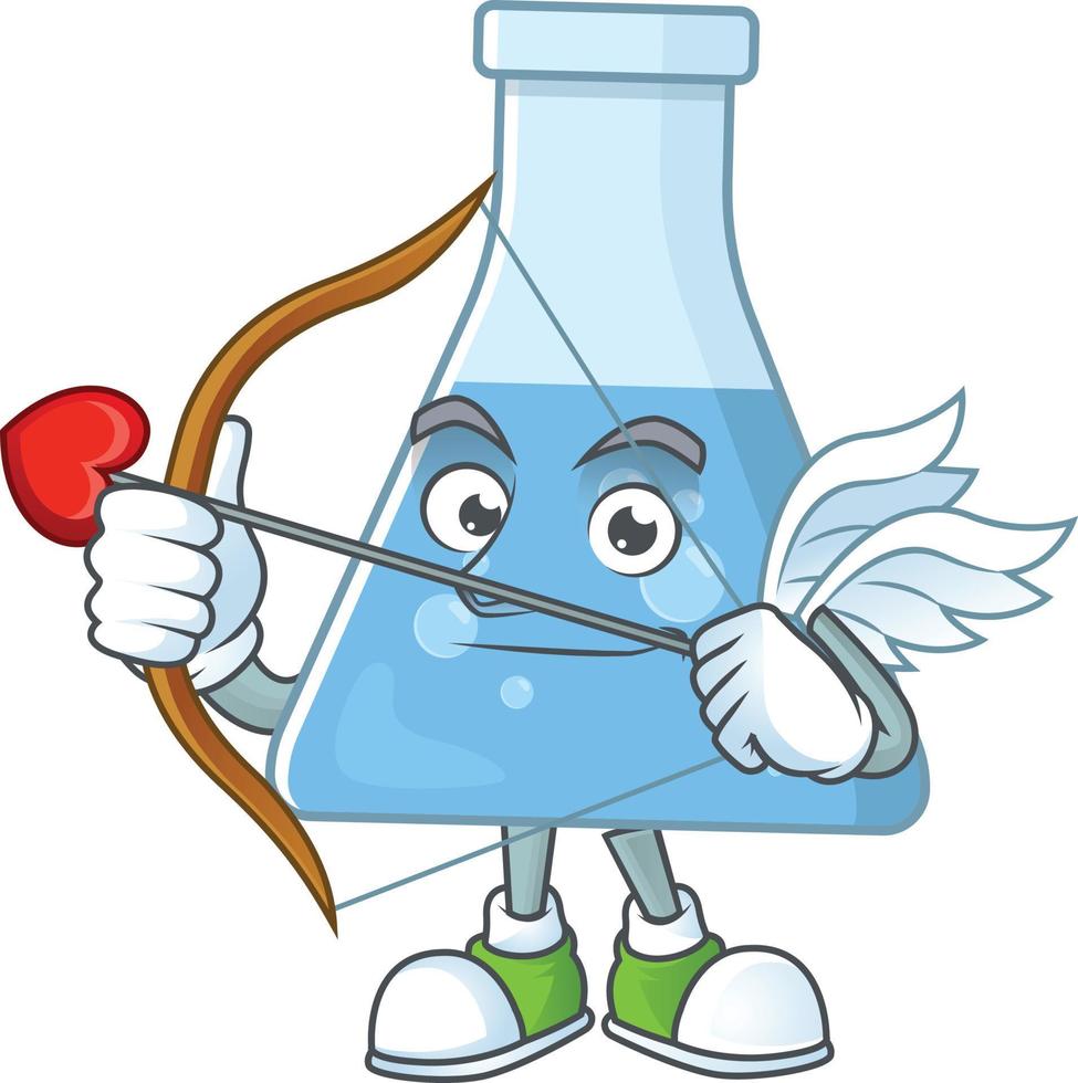 Blue chemical bottle Cartoon character vector