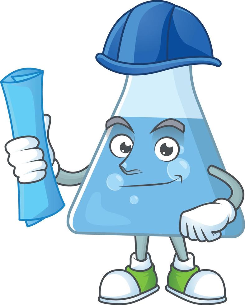 Blue chemical bottle Cartoon character vector