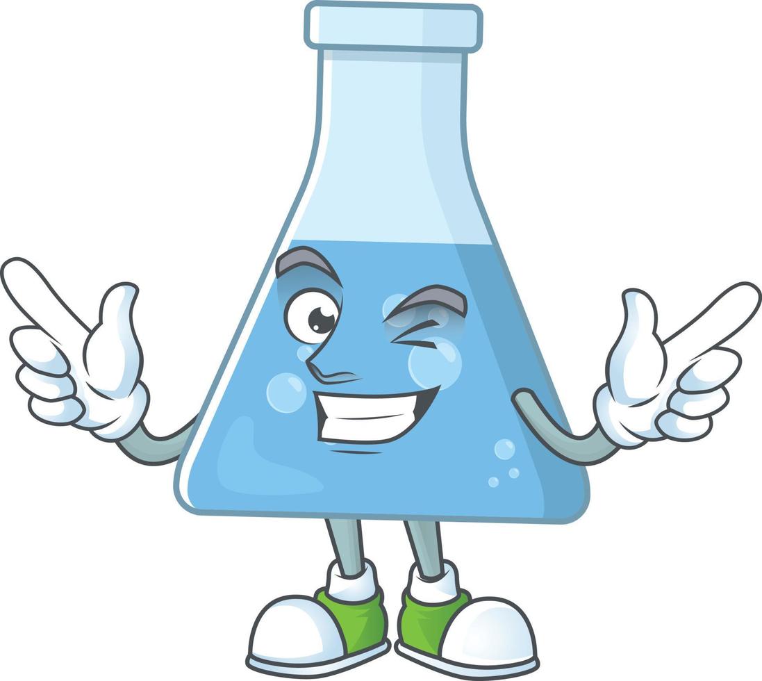 Blue chemical bottle Cartoon character vector