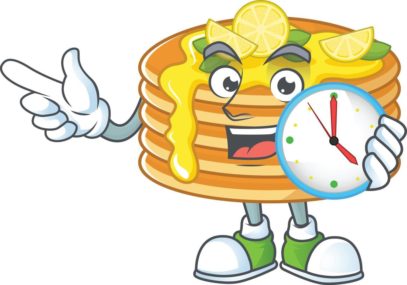 Lemon cream pancake Cartoon character vector