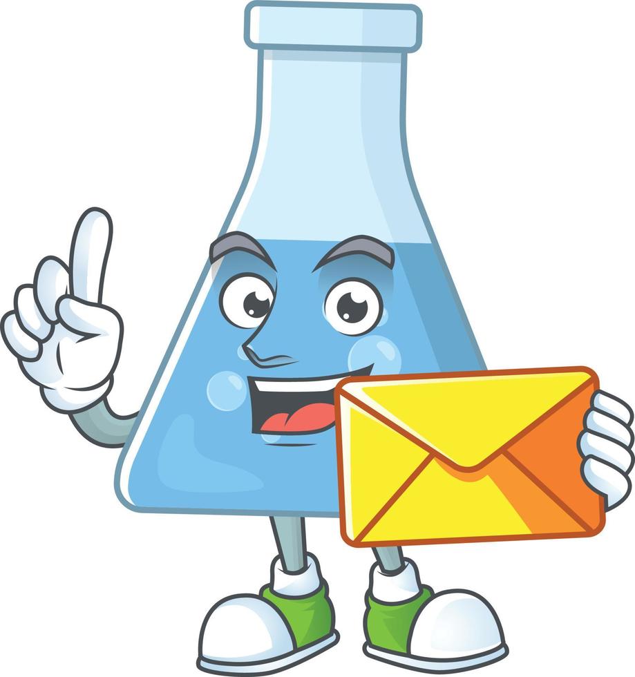 Blue chemical bottle Cartoon character vector