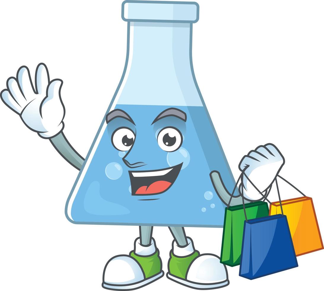 Blue chemical bottle Cartoon character vector