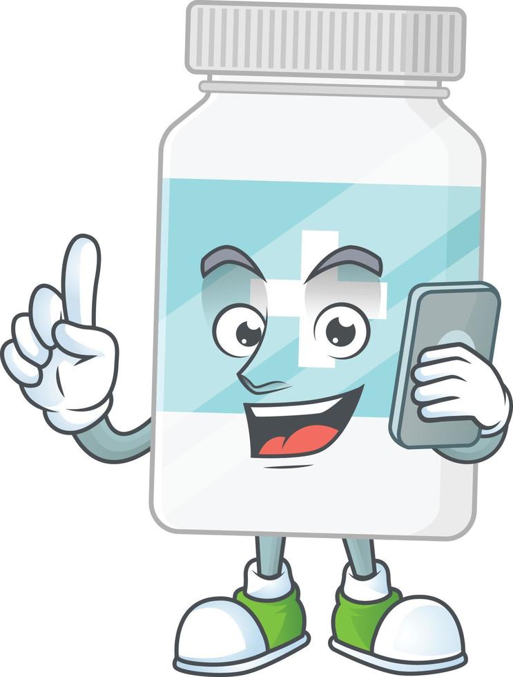 Supplement bottle Cartoon character vector