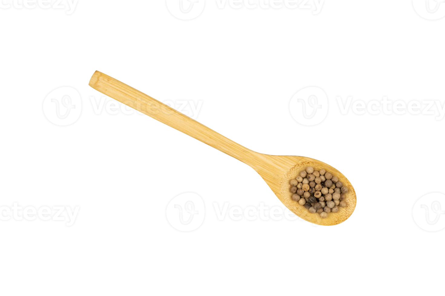 Pepper seeds in a wooden spoon isolated png