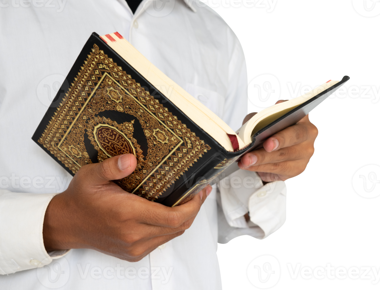 person reading a holy Quran png