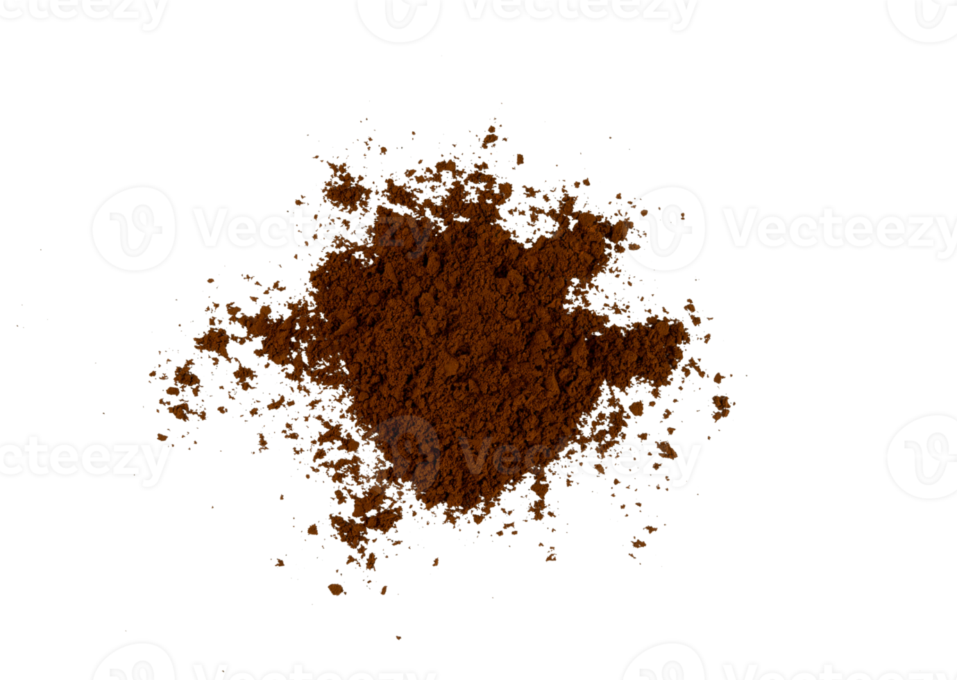 pile of roasted coffee powder isolated png