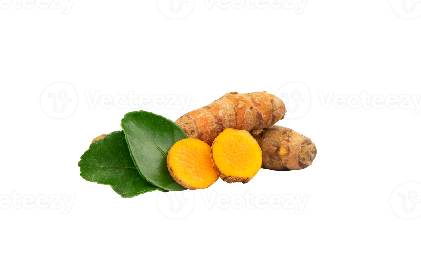 turmeric with leaves isolated for herb design element png