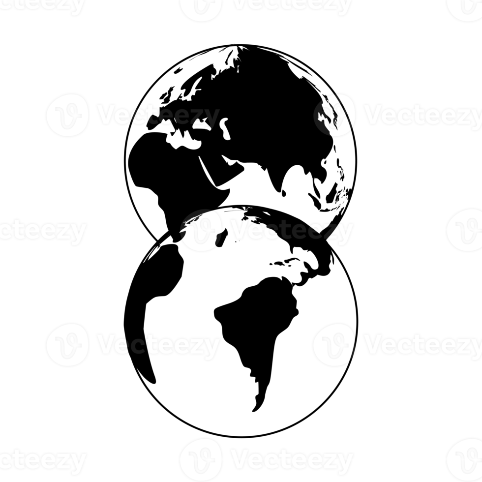 twee wereldbol wereld kaart icoon png