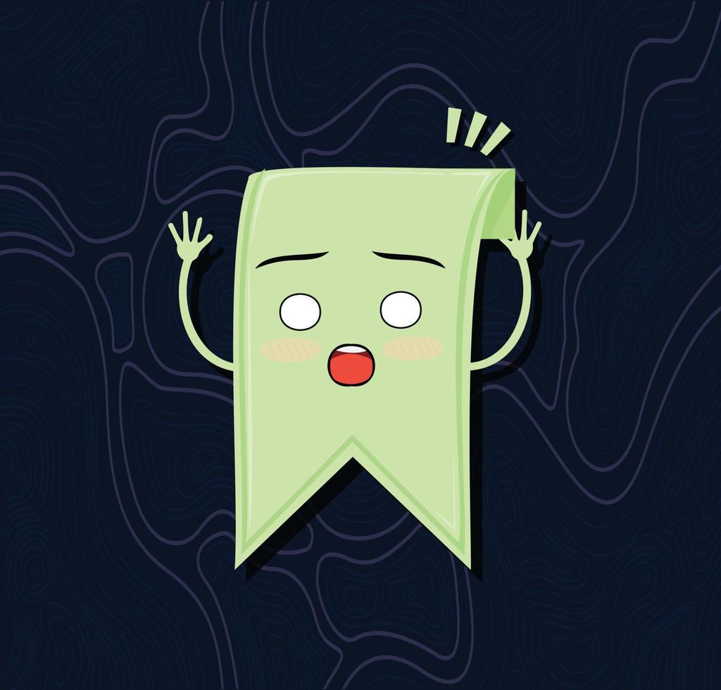 Cute Cartoon Bookmark characters with dark blue backgrounds vector