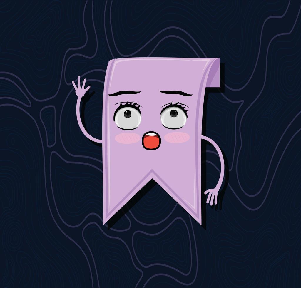 Cute Cartoon Bookmark characters with dark blue backgrounds vector